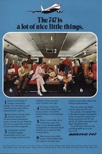 1971 Boeing 747: Lot Of Nice Little Things Vintage Print Ad
