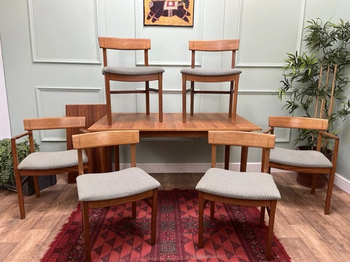 Superior Quality Mid Century Retro Teak Dining Table & 6 Chairs, Gordon Russell