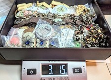 Riesig! 3+lbs. Trödel Schmuck Konvolut zum Wiederverwenden & Erstellen - Lot #11