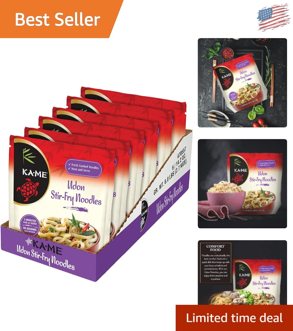 Versatile Udon Noodles - 14.2 oz x6 Pack, Perfect for Soup