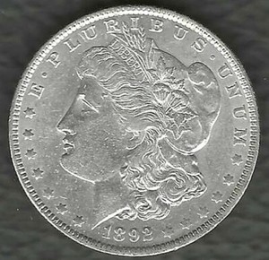 1892-O Morgan Silver Dollar