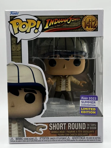 Funko Pop Indiana Jones Short Round 2023 SDCC Shared Exclusive ! With Sticker 📌