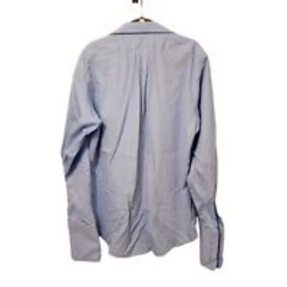 Camisa de vestir Marshall Fields para hombre talla 16,5 azul liso manga larga Foto 4 de 4