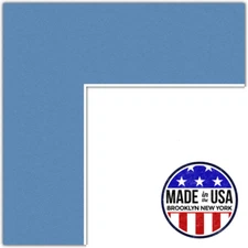 ArtToFrames Custom Liberty Blue Picture Photo Frame Mat Matting Board
