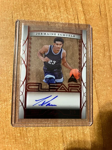 2022-23 Leaf Trinity - Jermaine Samuels - Red Clear Acetate Auto #d 1/5