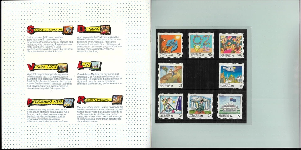 1989 Australia Living Together Last Stamp Pack Set Caricatures Series 26x issues - Image 3 of 4