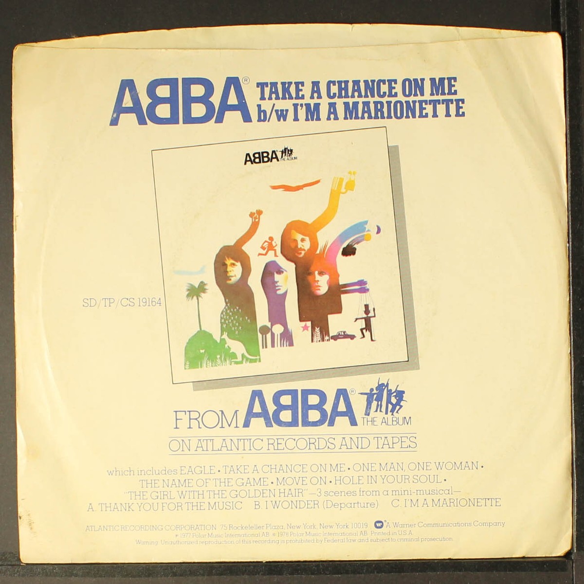 ABBA: take a chance on me / i'm a marionette ATLANTIC 7