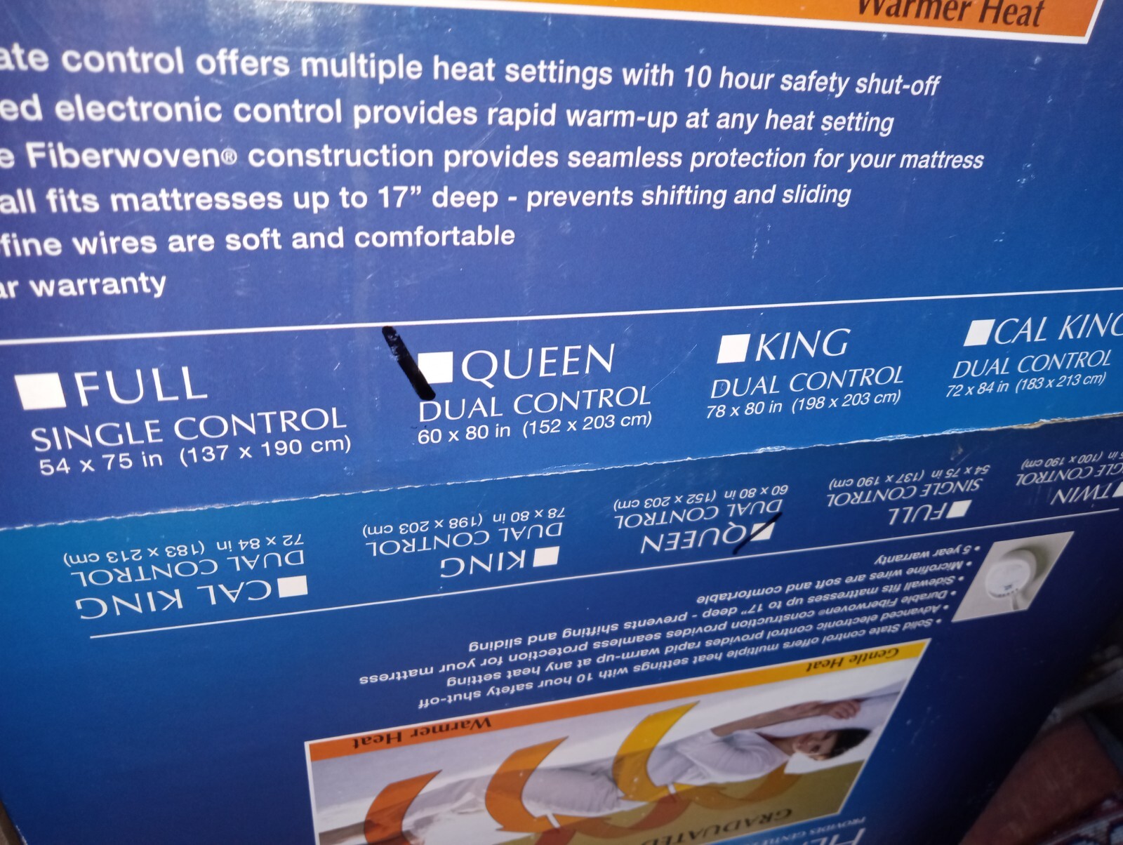 New In Box Rest Warmer Heated Mattress Pad Queen Dual Control 60 X 80 Inch