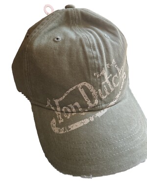 Von Dutch Trucker Hat Beige Embroidered Logo Patch Snapback Mesh Authentic Cap