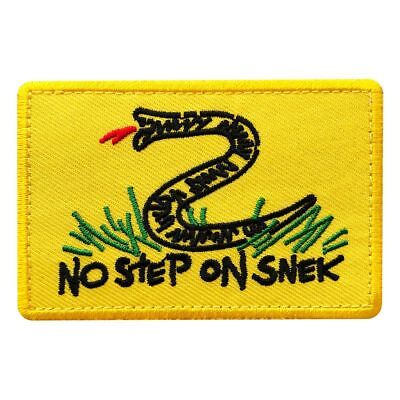 No Step On Snek Military Funny Patch with Hook Fastener Backing embroidery