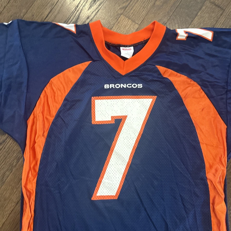 Camiseta deportiva John Elway de los Denver Broncos grande para hombre 46 azul Wilson vintage Foto 3 de 4