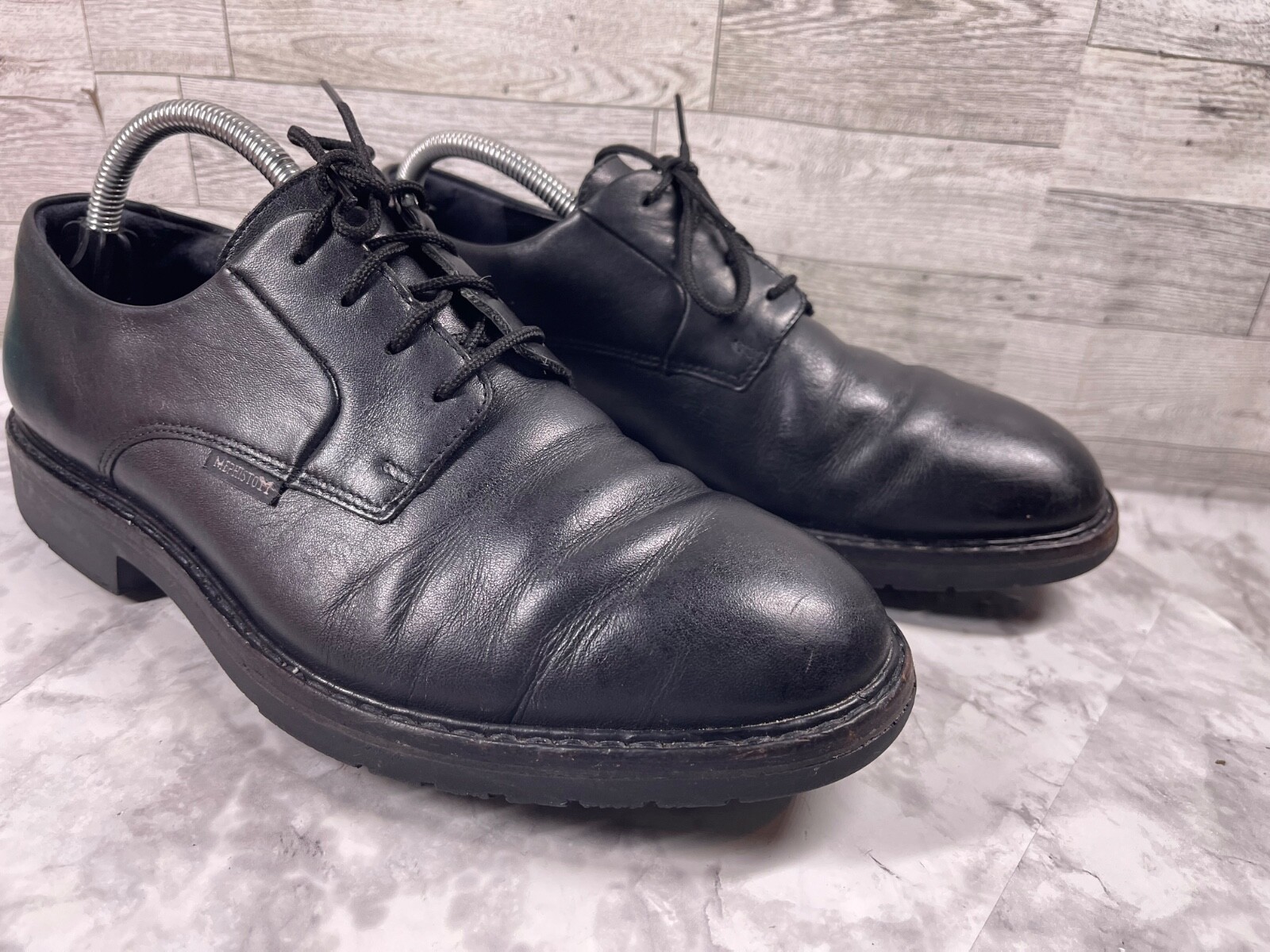 SAOLA Scarpa derby Mephisto Oxford uomo 8M Goodyear Welt pelle nera brogue lavoro carriera