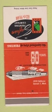 Matchbook Cover - Safran Printing Detroit MI SAMPLE 30 Strike