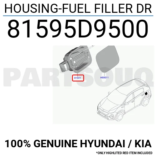 81595D9500 Genuine Hyundai / KIA HOUSING-FUEL FILLER DR | eBay