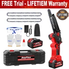 8 inch 21V Mini Chainsaw/Cordless Lightweight One-hand Electric 2x Saw Battery