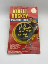 Signed/Inscribed Vintage Phil Esposito Street Hockey Puck Mylec - JSA 💎