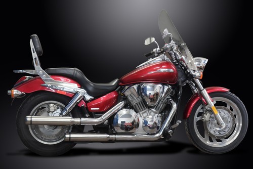 HONDA VTX1300C 01-09 VTX1300R-T 08-09 410mm CUSTOM SILENCER EXHAUST BULL NOSE - Picture 4 of 5