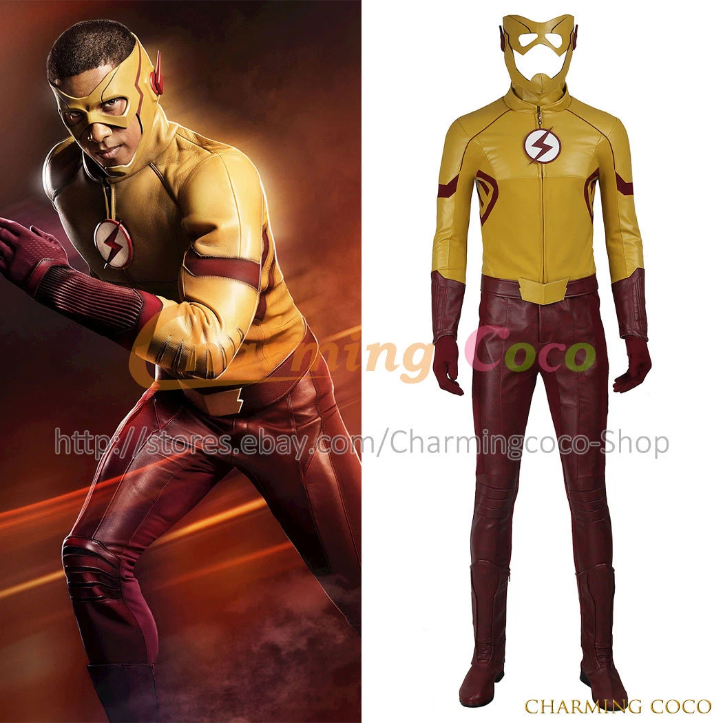 The Flash Season 3 Cosplay Kid Flash Superhero Costume Uniform