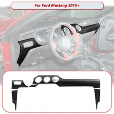 Carbon Fiber Center Console Dash Panel Decor Trim Cover Kit For Ford Mustang 15+