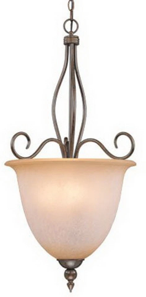 VAXCEL Royal Bronze And Brushed Cognac Glass Chandelier/Pendant $441