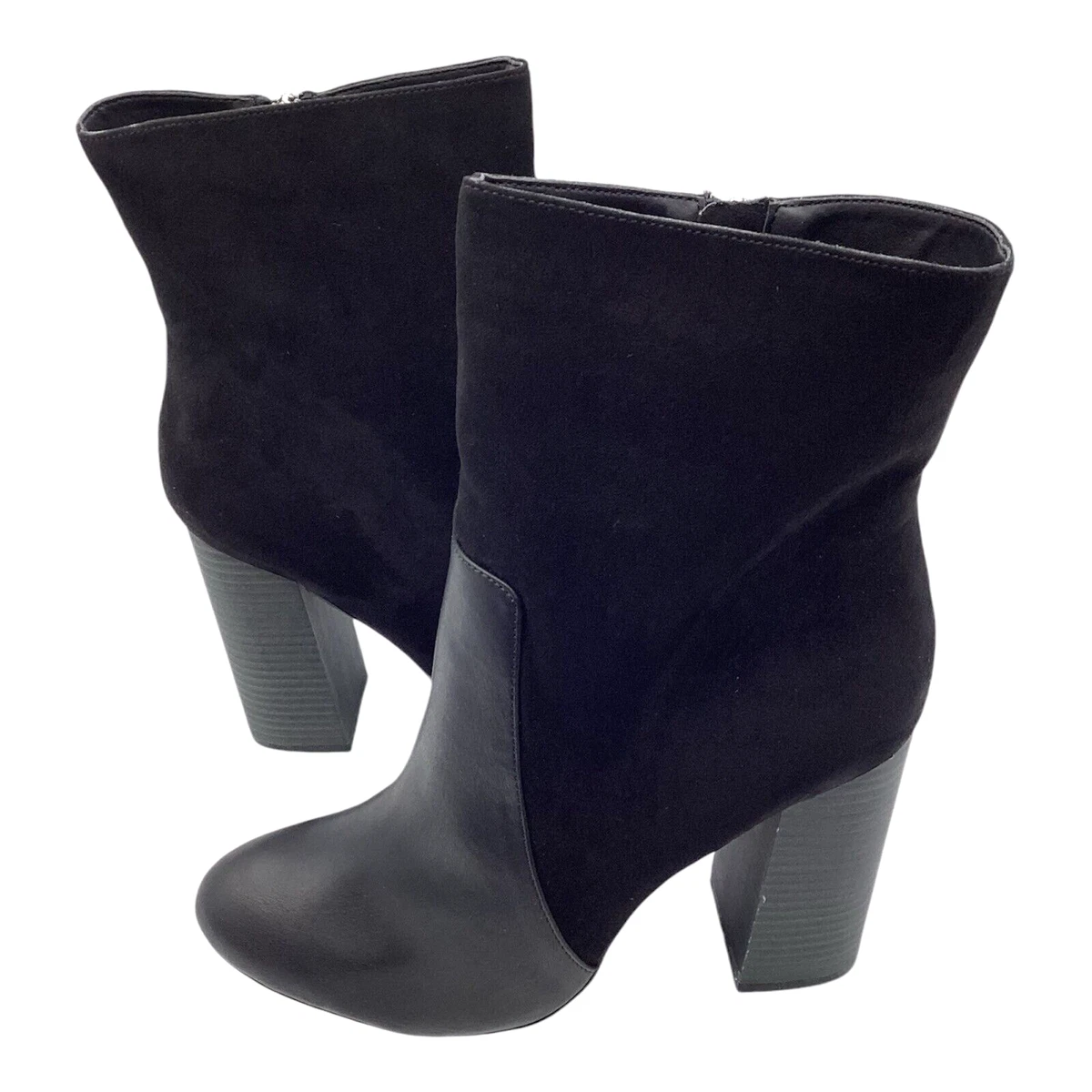 Anne Michelle Mujer Botines UK 7 Negro Imitación Gamuza Tacón Bloque Invierno