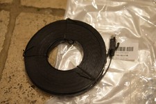 Flat Ethernet cable Black  15M cat 6. with 15 wall clips