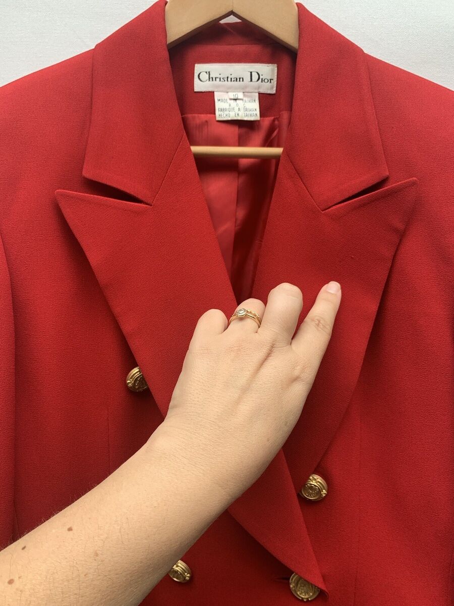 Vintage Christian Dior Red Double Breasted Blazer Jacket Vintage Christian Dior Red Double Breasted Blazer Jacket