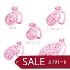Male Chastity Cage Breathable Device Men Resin Locking Belt 4 Rings Device