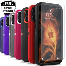 For iPhone 16 15 14 13 12 11 Pro Max X 7 8 Plus Shockproof Case Screen Protector