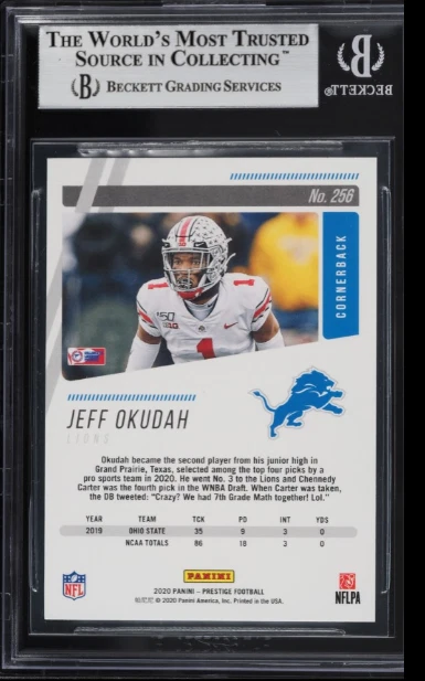 POP 1: Jeff Okudah RC BGS 9: 2020 Prestige Rookie Card Gisto #256 - Image 2 of 3