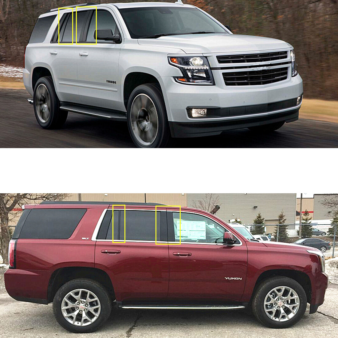 Door Window Trim Kit Black Cover For Tahoe GMC Yukon 20152020 6Pcs