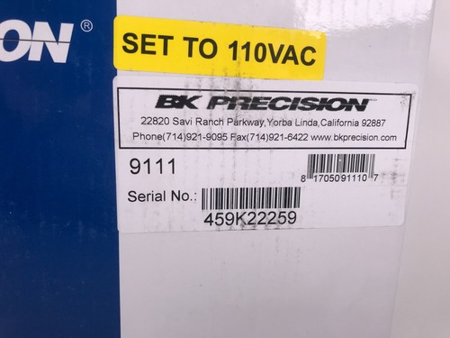 (New) BK Precision 9111 DC Power Supply, 60V/8A, 180W, 120V - Picture 2 of 5