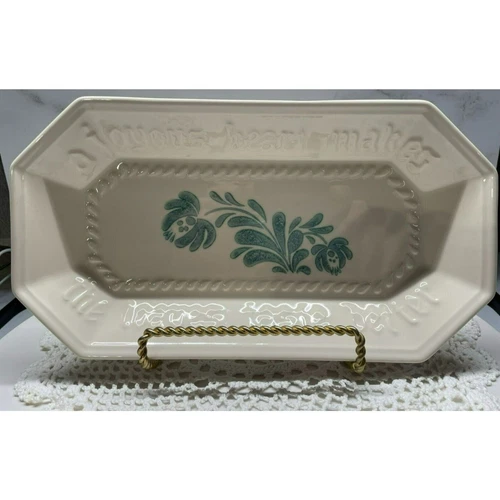 Vintage Pfaltzgraff Yorktowne Oblong Bread Loaf Server Plate A Joyous Heart USA