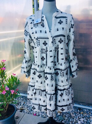 Devotion Twins Kleid Tunika Ella Dress schwarz/Ecru Gr.S/M NEU