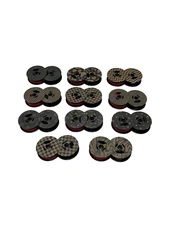 FJA Typewriter Ribbon Laser Engraved Custom 2" Spool x 1/2 Inch BLACK/RED INK