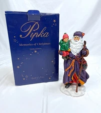 Pipka Memories The Christmas Traveler 13930 Santa Figure Carrying Child Staff