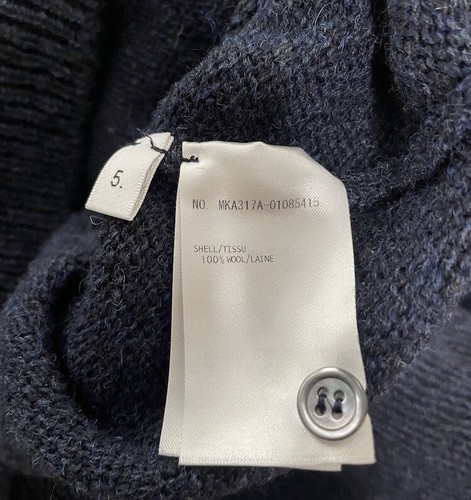THOM BROWNE NAVY SHETLAND WOOL CREWNECK 4-BAR - Picture 5 of 8