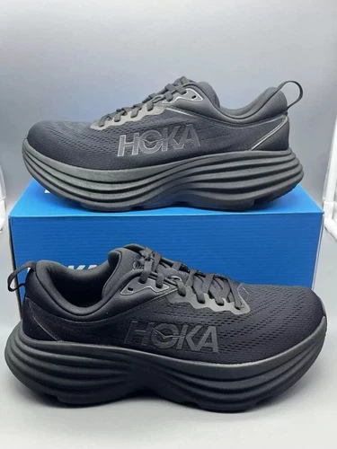Size 8.5B- Hoka One One Bondi 8 Black Womens
