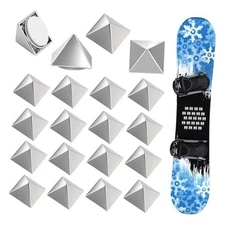 20Pcs Snowboard Stomp Pads Self Adhesive Anti Slip Metal Studs Grip Pyramid