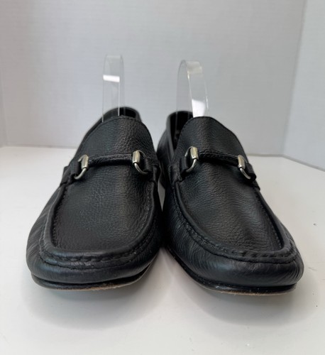 Sandrino Sandro Moscoloni Sorrento Black Men’s 8.5 Spain Horsebit Loafers Shoes - Picture 5 of 13