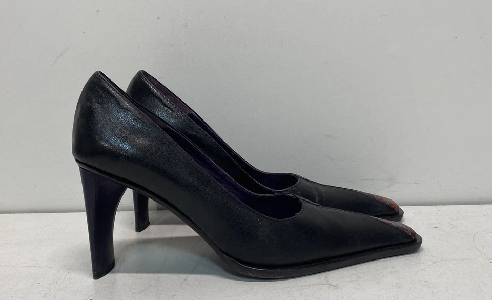 Tacones altos Latitude para mujer negros cocodrilo talla 8 Foto 3 de 4