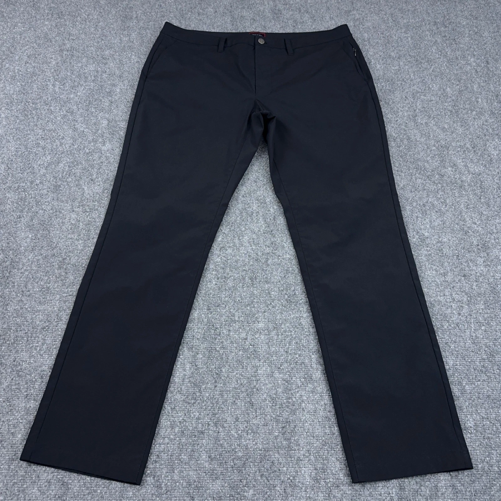 UNTUCKit Chancellor Pant 38x32 Black Straight Fit Performance Chino Golf 40498