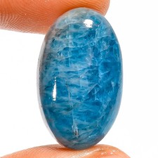 100% Natural Neon Blue Apatite Oval Cabochon Gemstone 26 Ct. 24X14X7 mm UG-5488