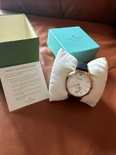 Kate Spade New York Gold Tone Cheers Ladies Smart Watch NDW-2K Blue Leather