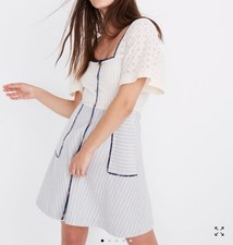 Madewell x The New Denim Project Patchwork Square-Neck Midi Dress NWOT Size 6