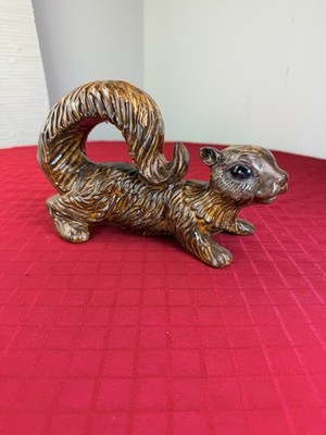 Vtg Arnels Ceramic Squirrel Figurine Brown Glossy MCM 1970s Textured Decor 9.5 