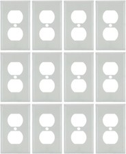 12Pack 1-Gang Duplex Receptacle Wall Plate with Metal Screws, White