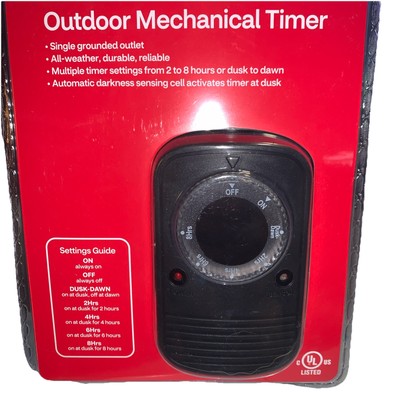 Mechanical Timer All Weather outdoor/ Indoors  2-8 Hours setting options