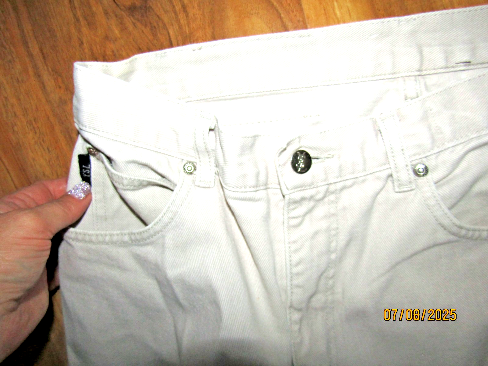 Jeans chino vintage Yves Saint Laurent uomo W34 L32stone beige designer Ysl