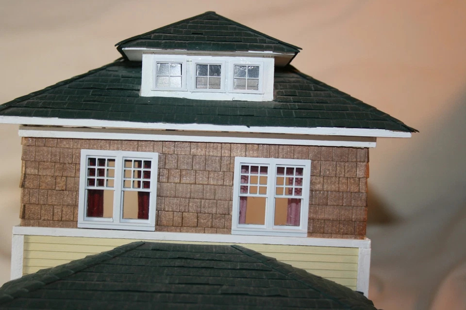 Artist Debbie Young Completed 1/4 Scale 4 Square Dollhouse Wired Fixer Upper - Image 2 of 4